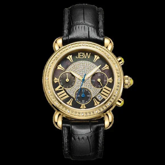 JBW ladies watch leather band JBW Victory Mother of Pearl Diamond Gold-tone Diamond Case  main image 4